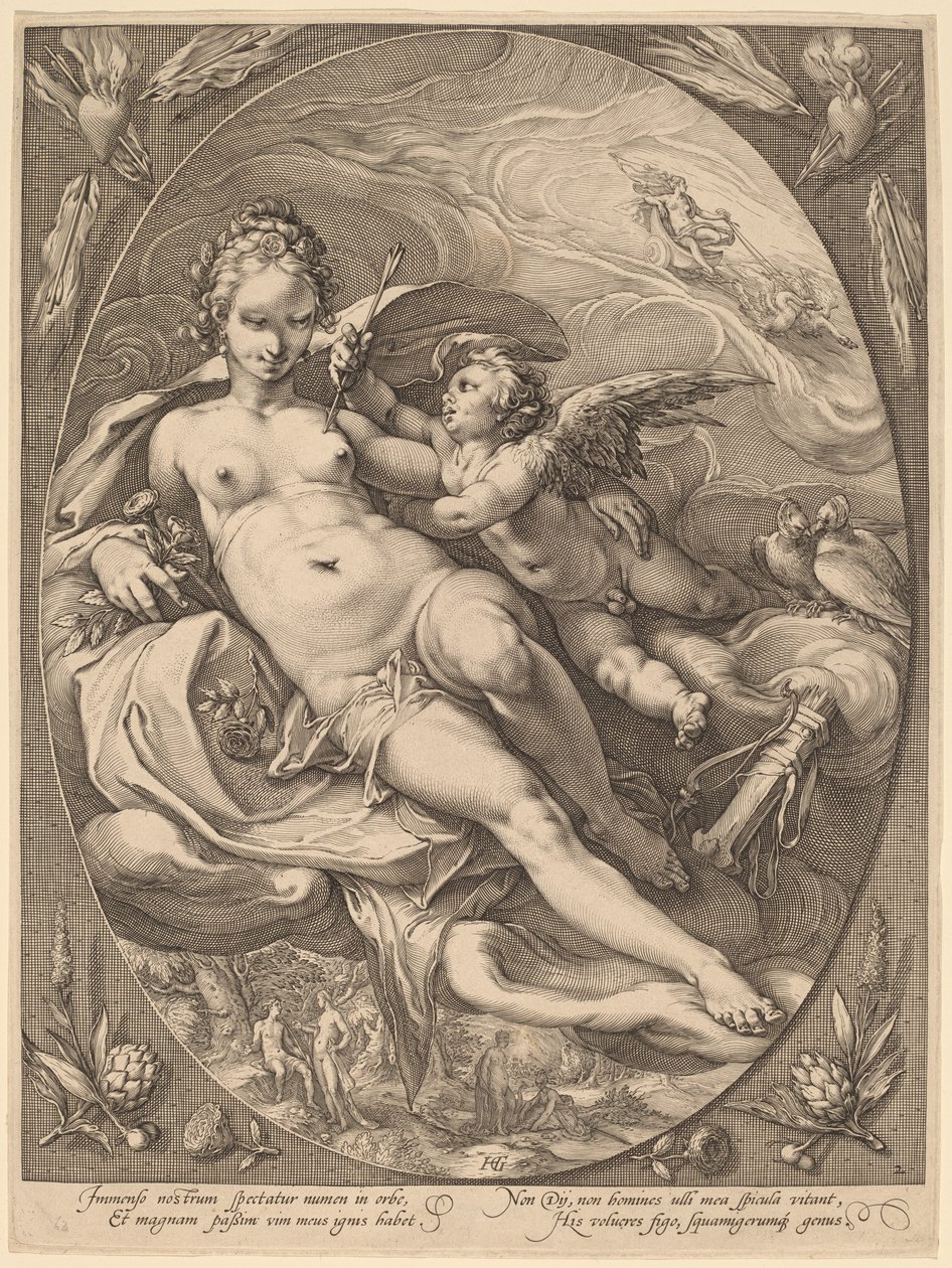 Venus och Amor av Hendrick Goltzius
