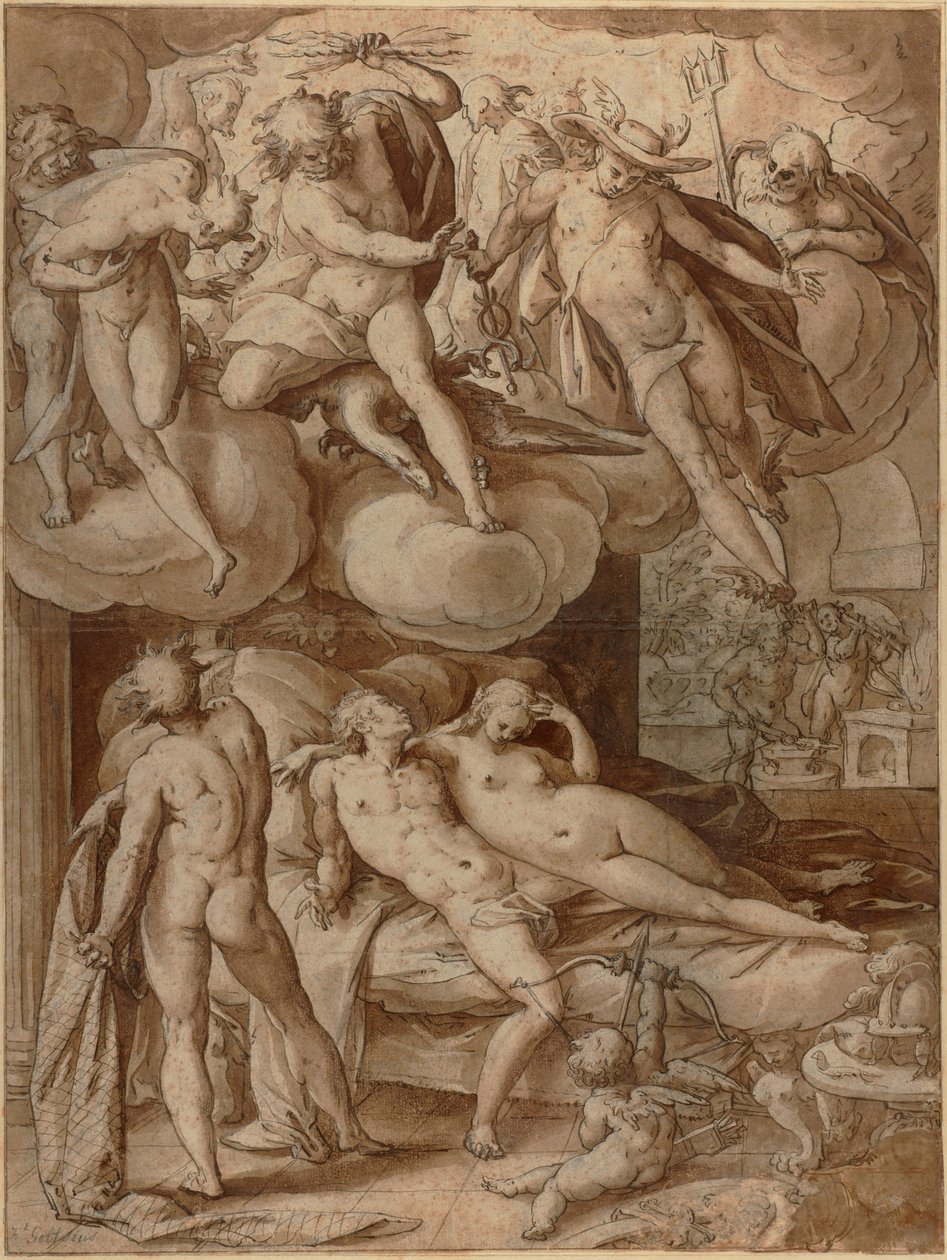 Venus och Mars överraskade av Vulkanus av Hendrick Goltzius