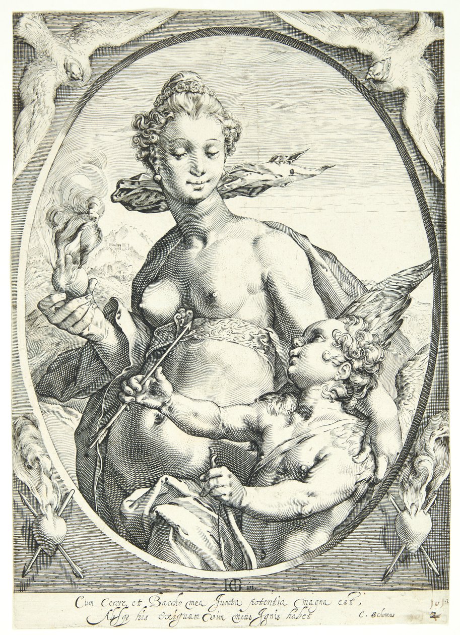 Venus och Amor av Hendrick Goltzius