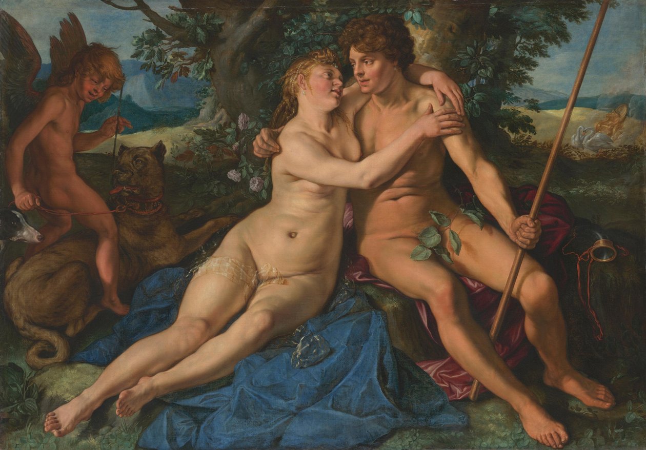 Venus och Adonis av Hendrick Goltzius