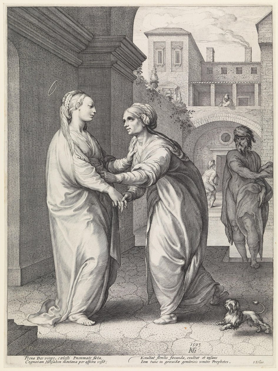 Besök, Maria och hennes kusin Elisabet av Hendrick Goltzius