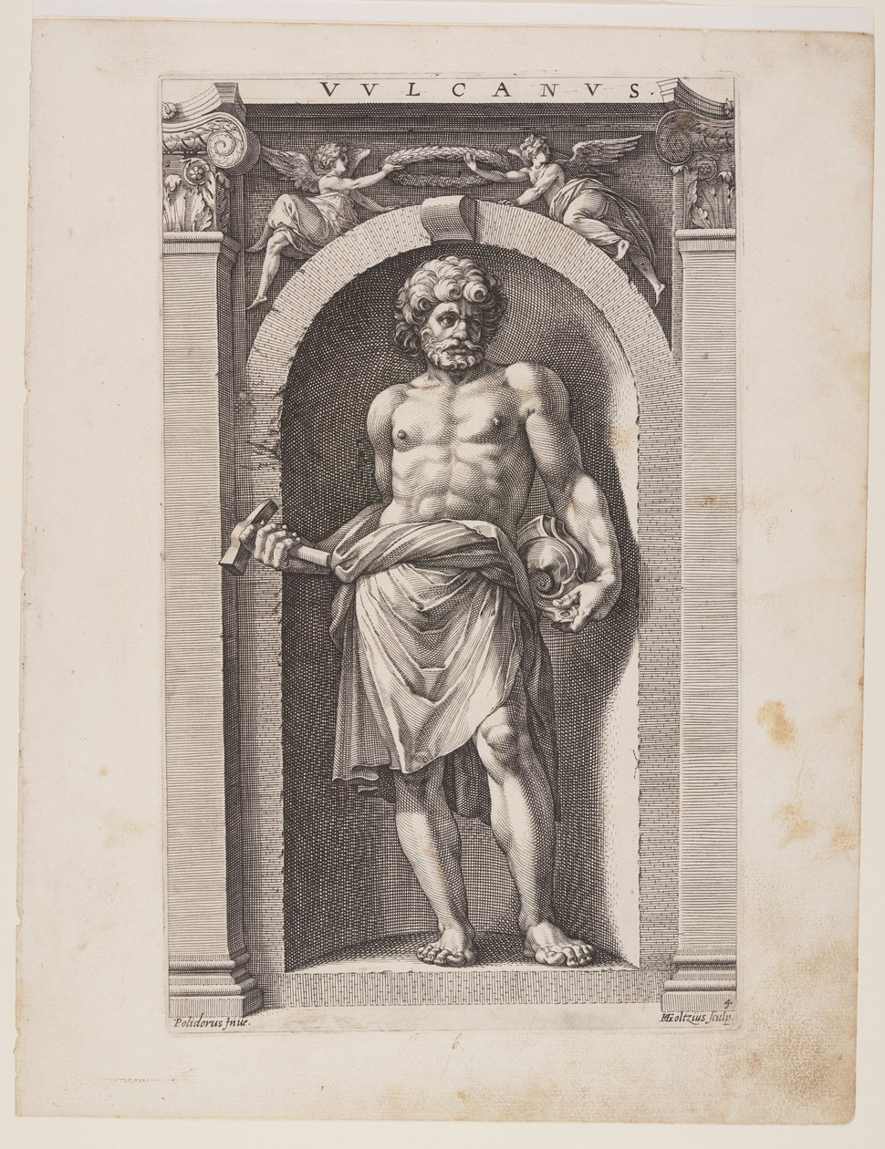 Vulcanus, från Åtta hedniska gudar av Hendrick Goltzius