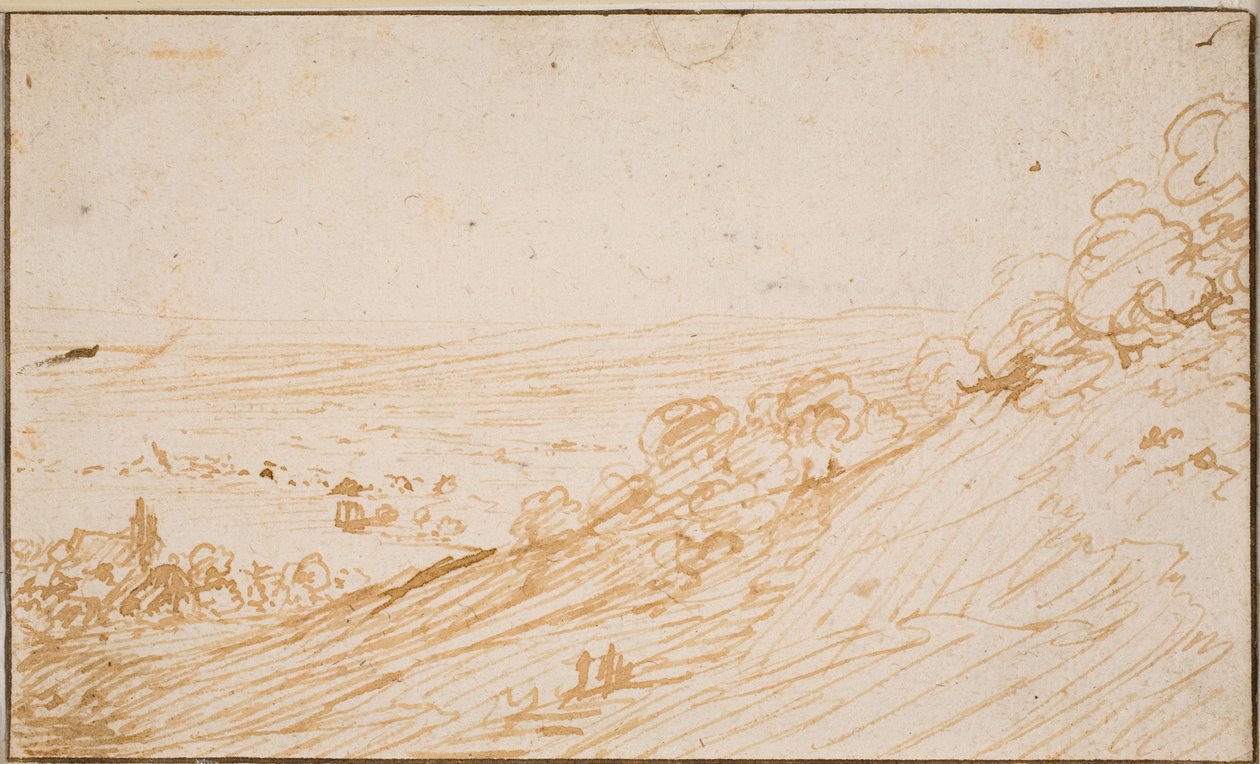 Landskap med sluttning av Hendrick Goudt