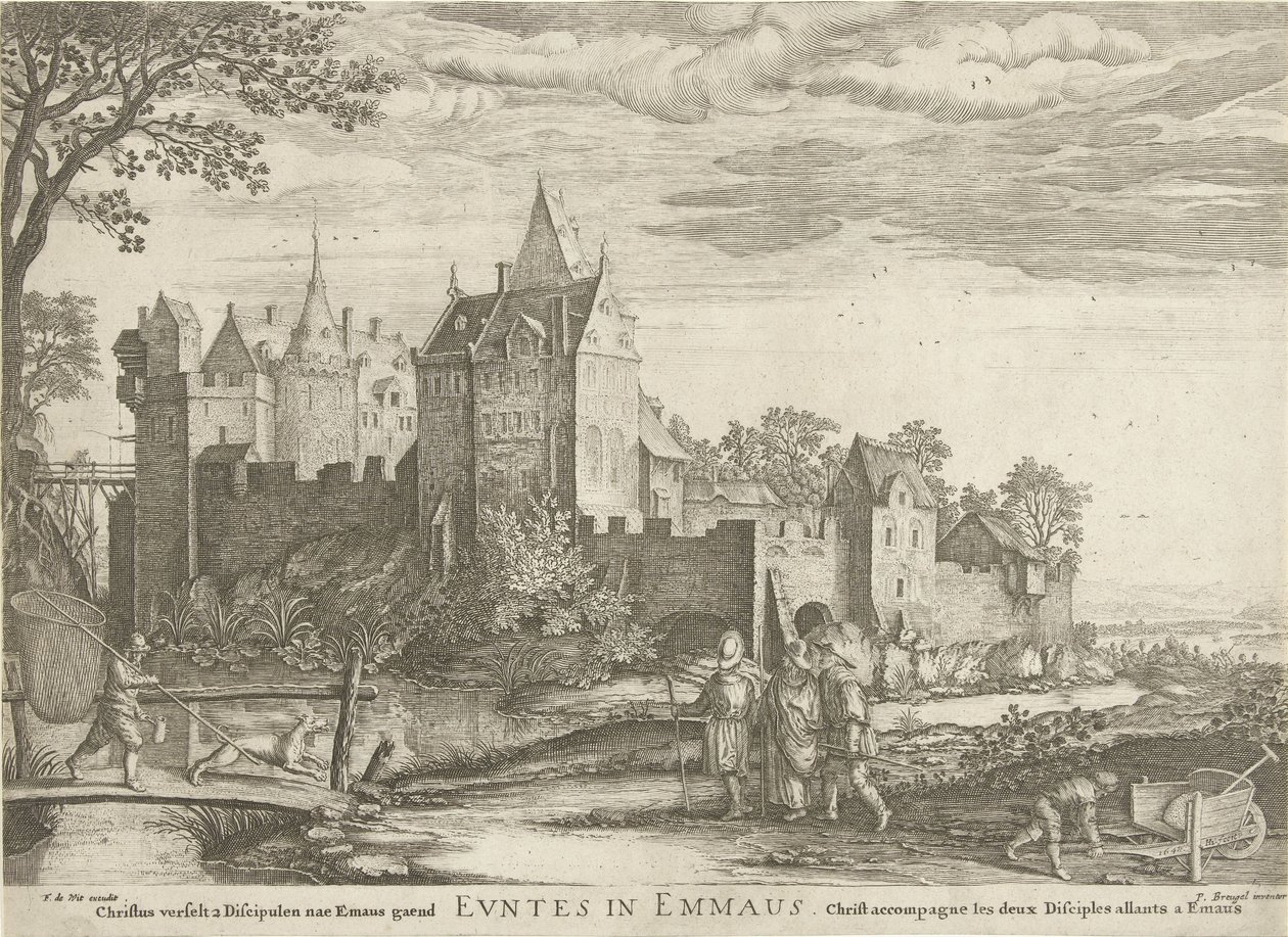Emmaüsgångare Going to Emmaus (titel på objekt) av Hendrick Hondius (I)