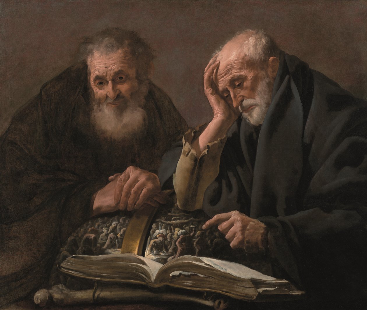 Demokrit och Herakleitos, ca. 1619-20 (olja på duk) av Hendrick Jansz Terbrugghen