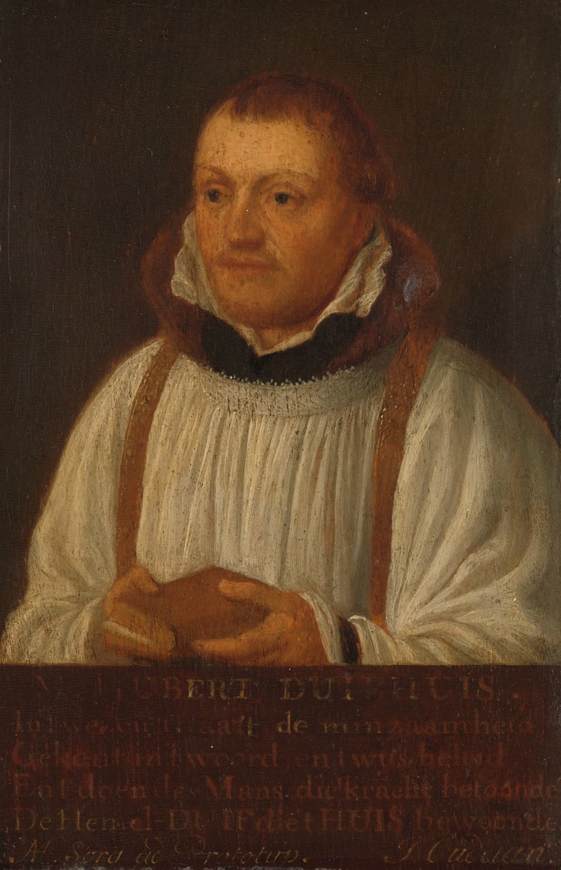 Porträtt av Huybert Duyfhuys (ca 1515-81), pastor i kyrkan St James, Utrecht av Hendrick Martensz. Sorgh