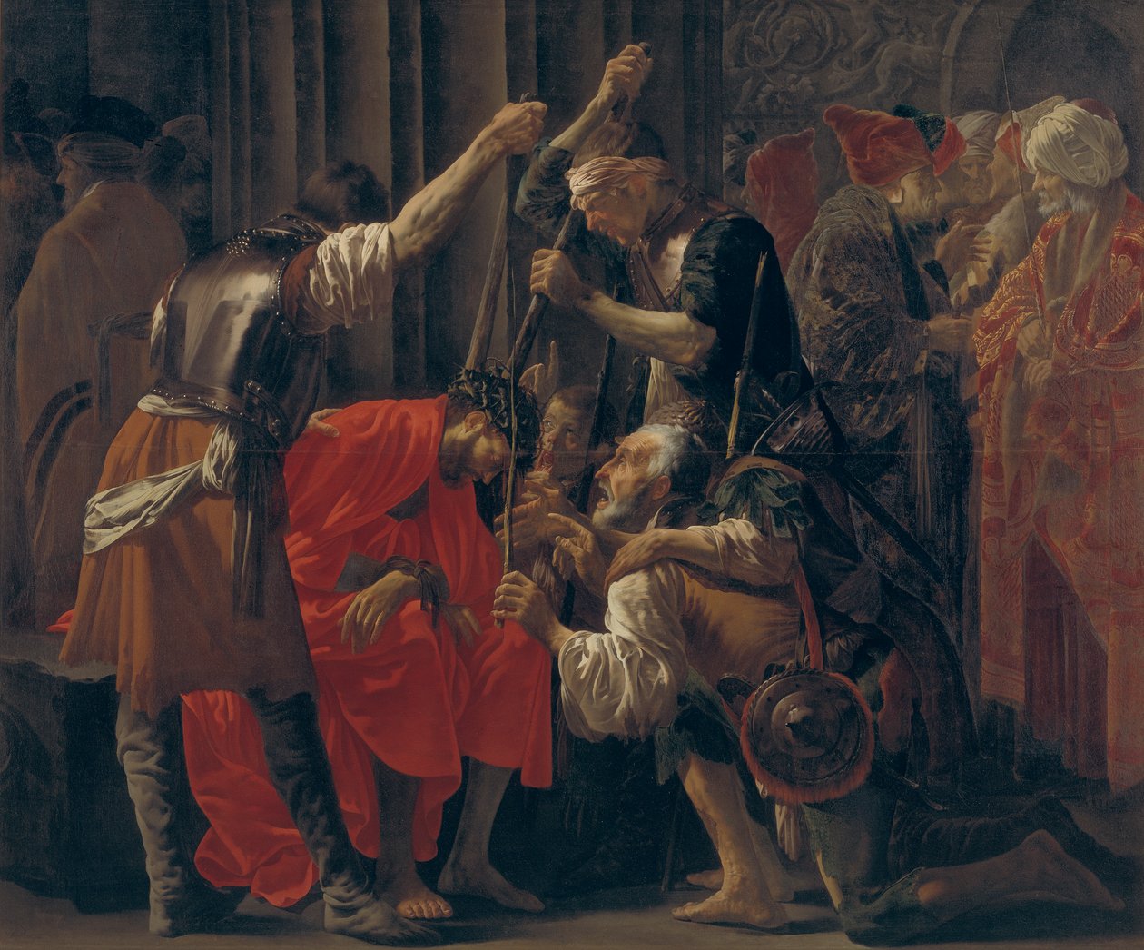 Kristus krönt med törnar av Hendrick ter Brugghen