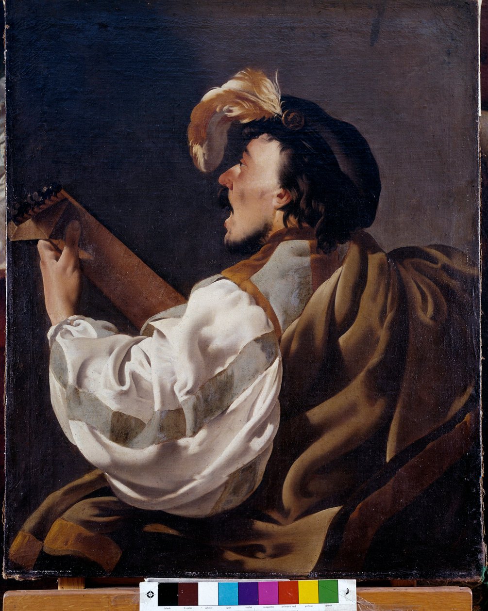 en sångare som ackompanjerar sig själv till lutan, säger också lutspelaren Målning av Hendrick ter Brugghen (eller Terbrugghen av Hendrick ter Brugghen