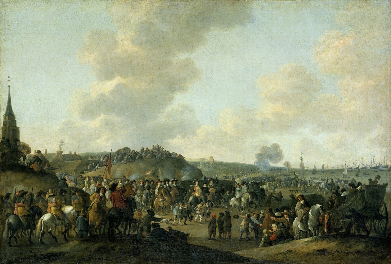 Charles II av Englands avgång från Scheveningen den 2 juni 1660 av Hendrick de Meijer