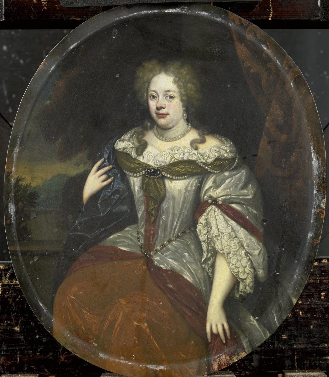 Porträtt av Frouck, friherrinnan van Aylva, hustru till Hans Willem van Aylva efter 1658 av Hendrick de Valk