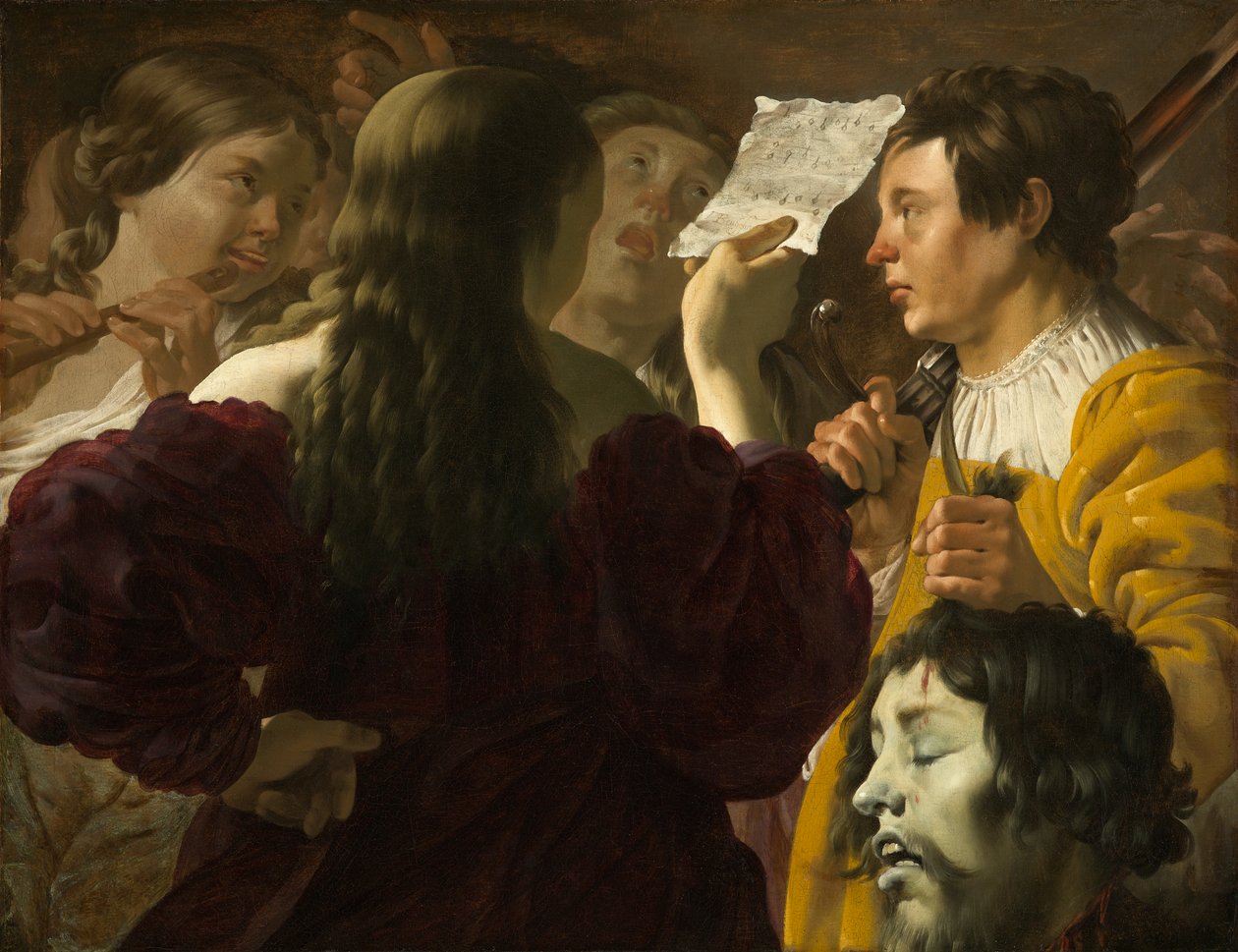 David prisad av de israelitiska kvinnorna av Hendrick ter Brugghen