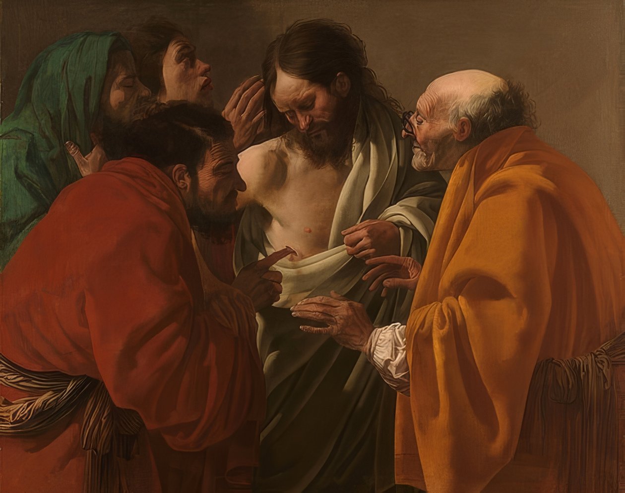 Den vantro Thomas. Omkring 1622 av Hendrick ter Brugghen