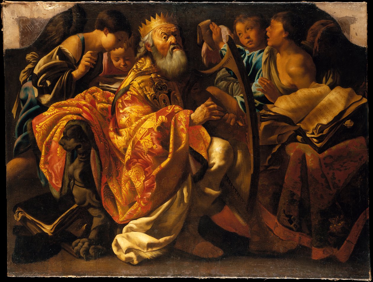 Kung David spelar harpa av Hendrick ter Brugghen