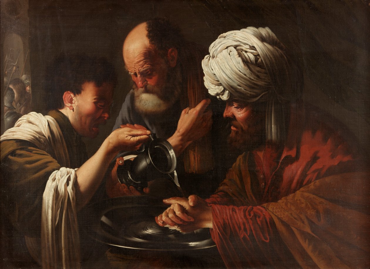 Pilatus tvättar sina händer, ca 1615-1628 av Hendrick ter Brugghen