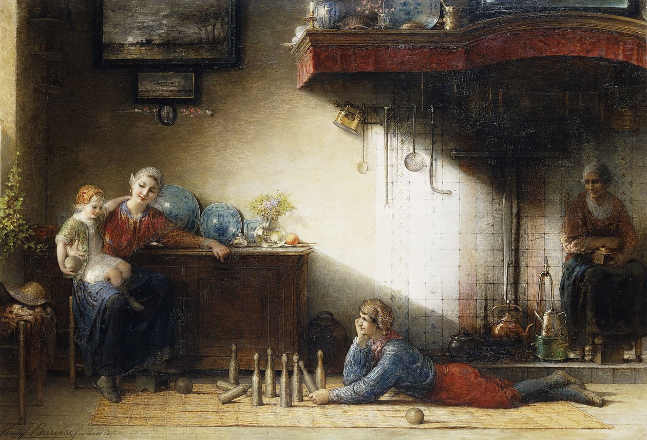 The Game of Skittles, 1872 av Hendrieus Jacobus Burgers