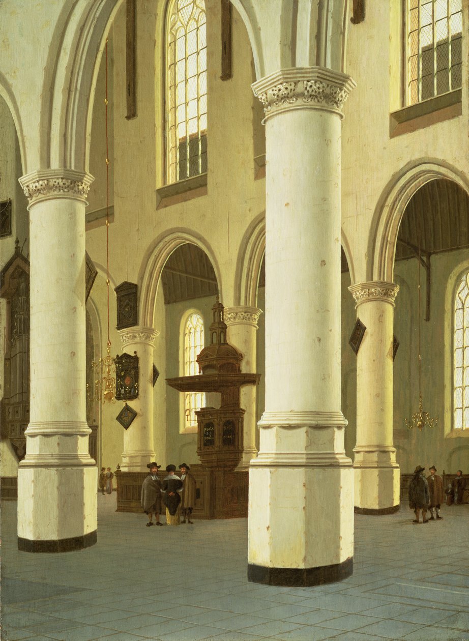 Interiör av Oude Kerk i Delft av Hendrik Cornelisz. van Vliet