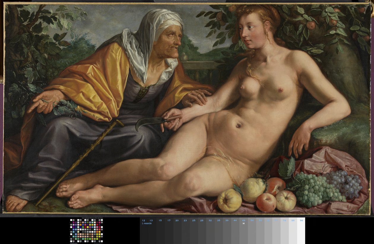 Vertumnus och Pomona av Hendrik Goltzius