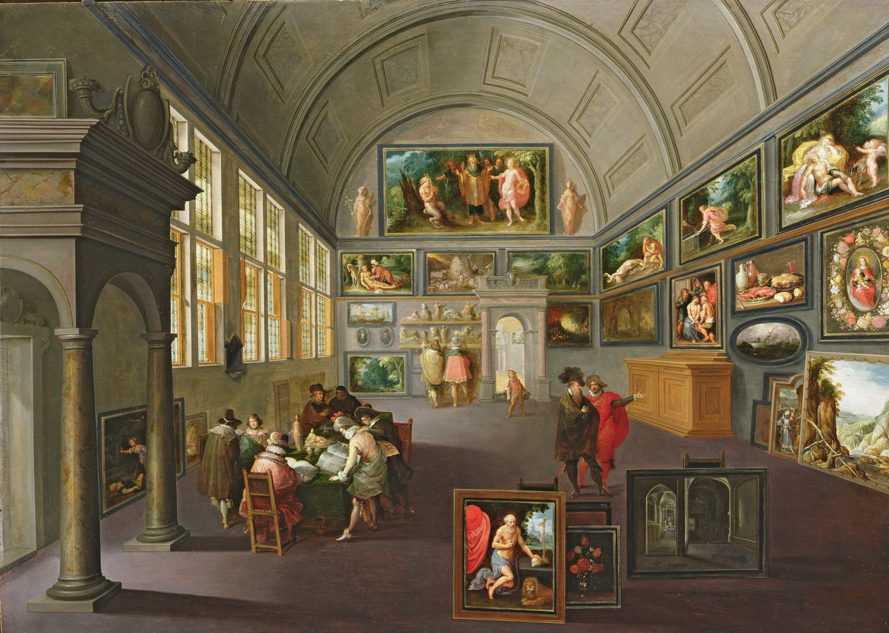 Interiören i ett bildgalleri av Hendrik the Younger Steenwyck