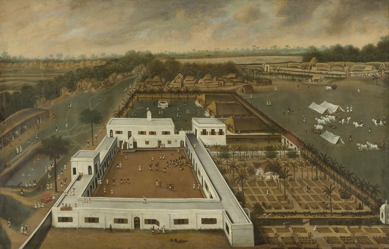 Holländsk plantage i Bengalen, troligen VOC-logen Kazimbazar, 1665 av Hendrik van Schuylenburgh