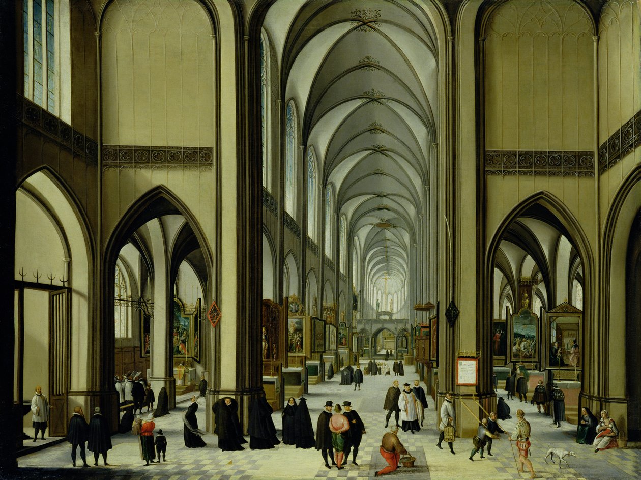 Interiör av katedralen i Antwerpen av Hendrik van Steenwyck