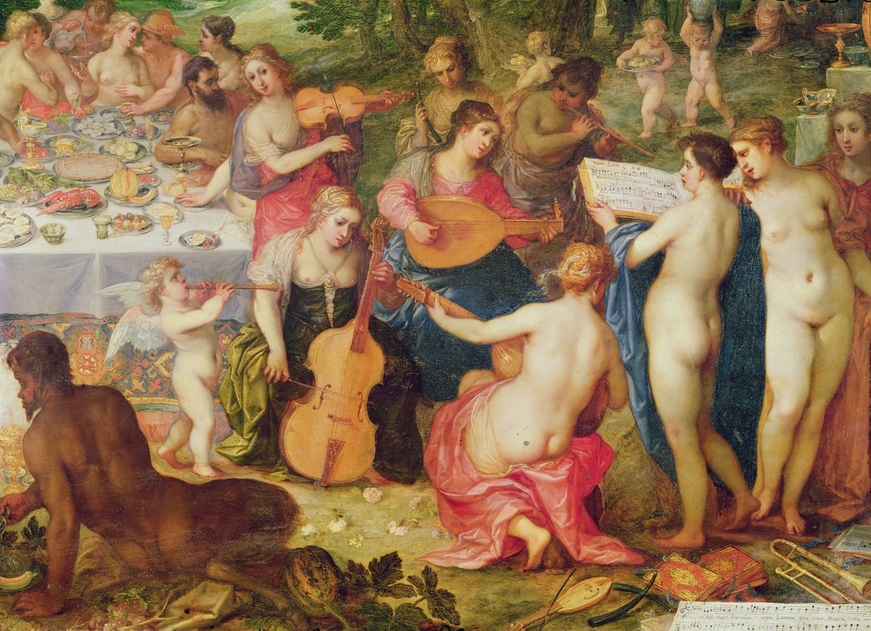 The Bankett of the Gods (detalj av 71720) av Hendrik van the Elder Balen