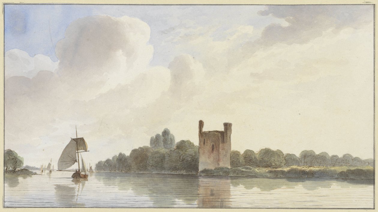 Ruinerna av Huis te Merwede nära Dordrecht aan de Maas av Hendrik Abraham Klinkhamer