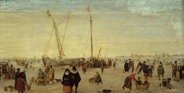 En scen på isen av Hendrik Avercamp