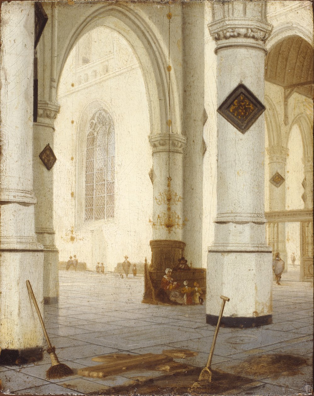 Kyrkans interiör (olja på panel) av Hendrik Cornelisz. van Vliet