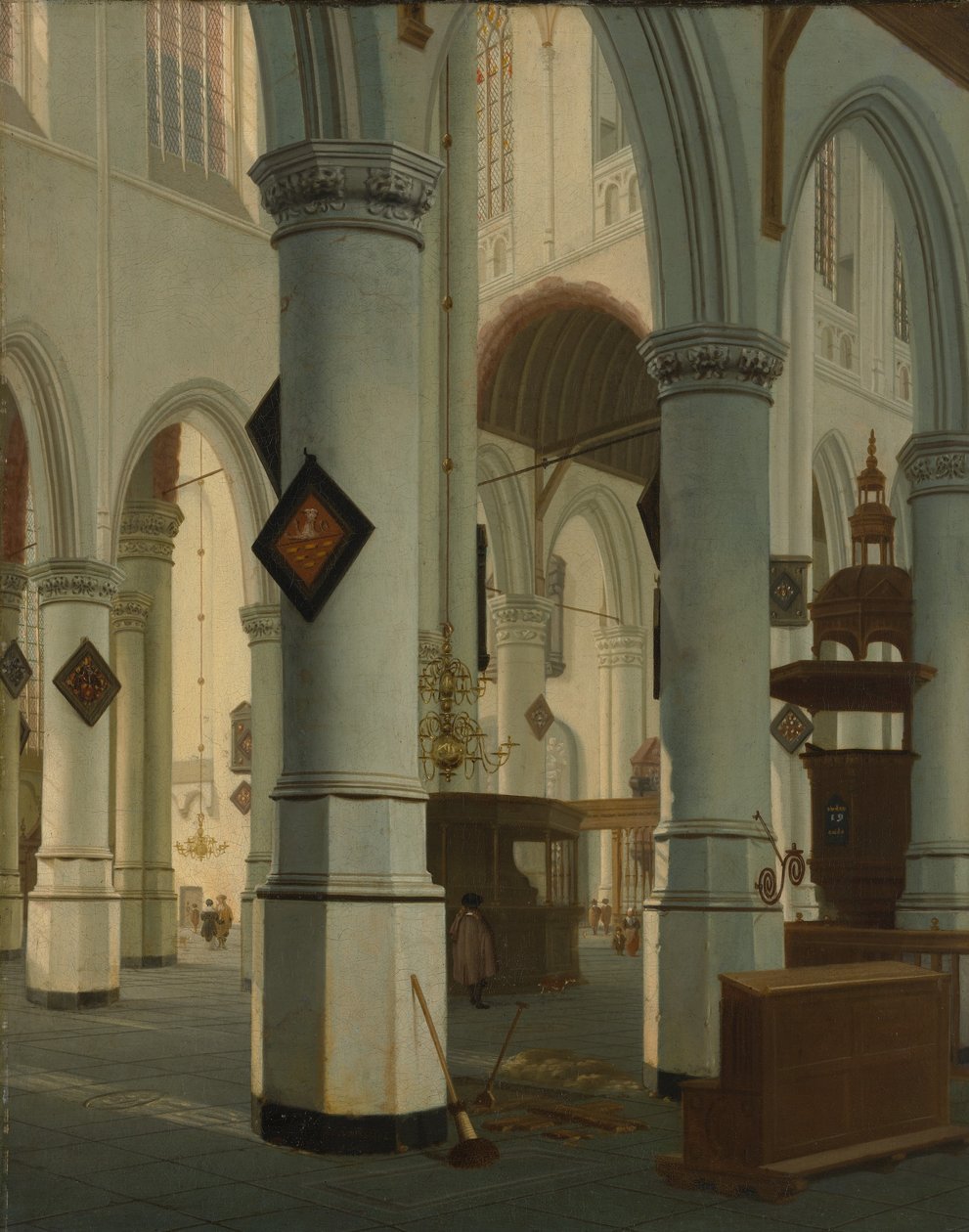 Interiör av Gamla kyrkan, Delft, 1660. av Hendrik Cornelisz. van Vliet