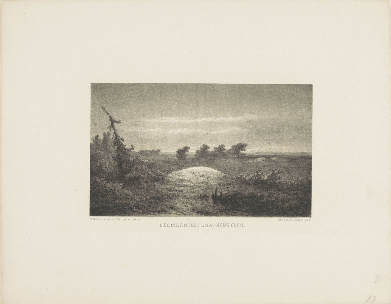 germanska gravhögar Germanska gravhögar (titel på föremål) av Hendrik Dirk Kruseman van Elten