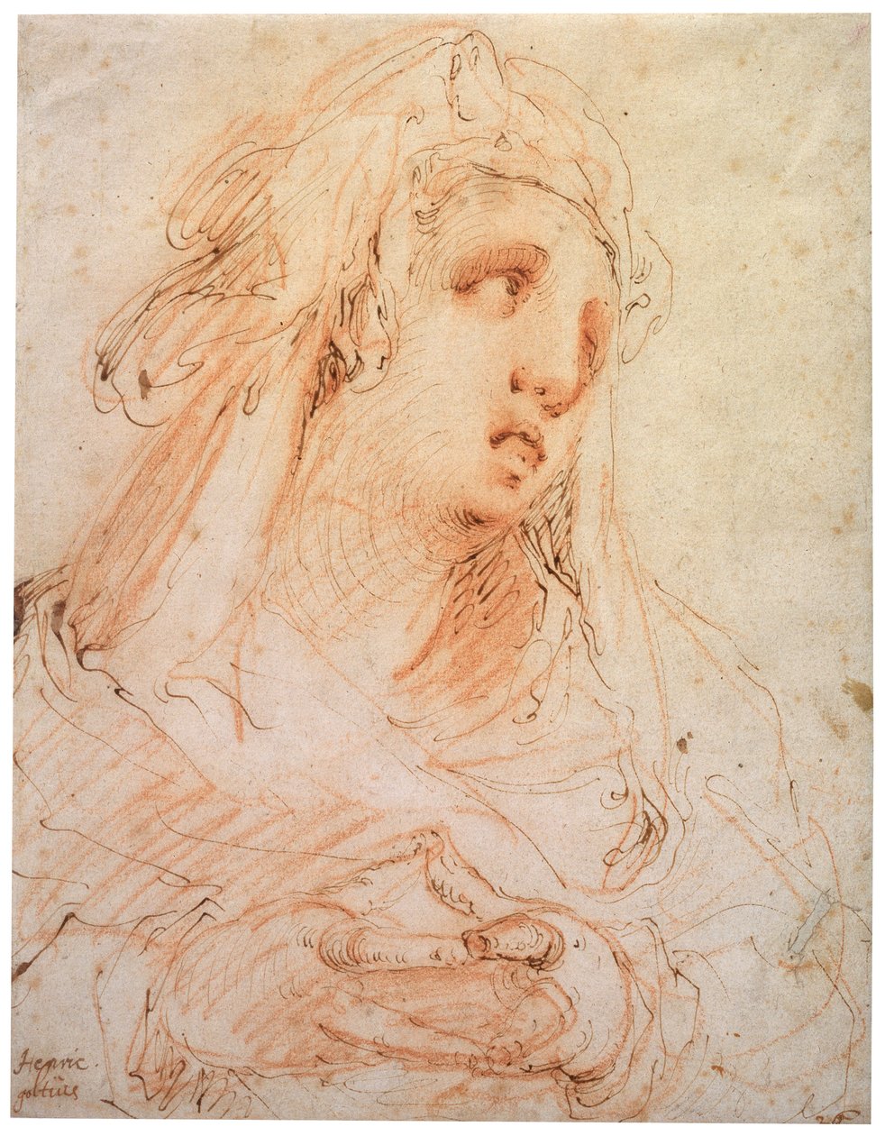 En ung kvinna Maria Magdalena, sent 1500-tal eller tidigt 1600-tal av Hendrik Goltzius