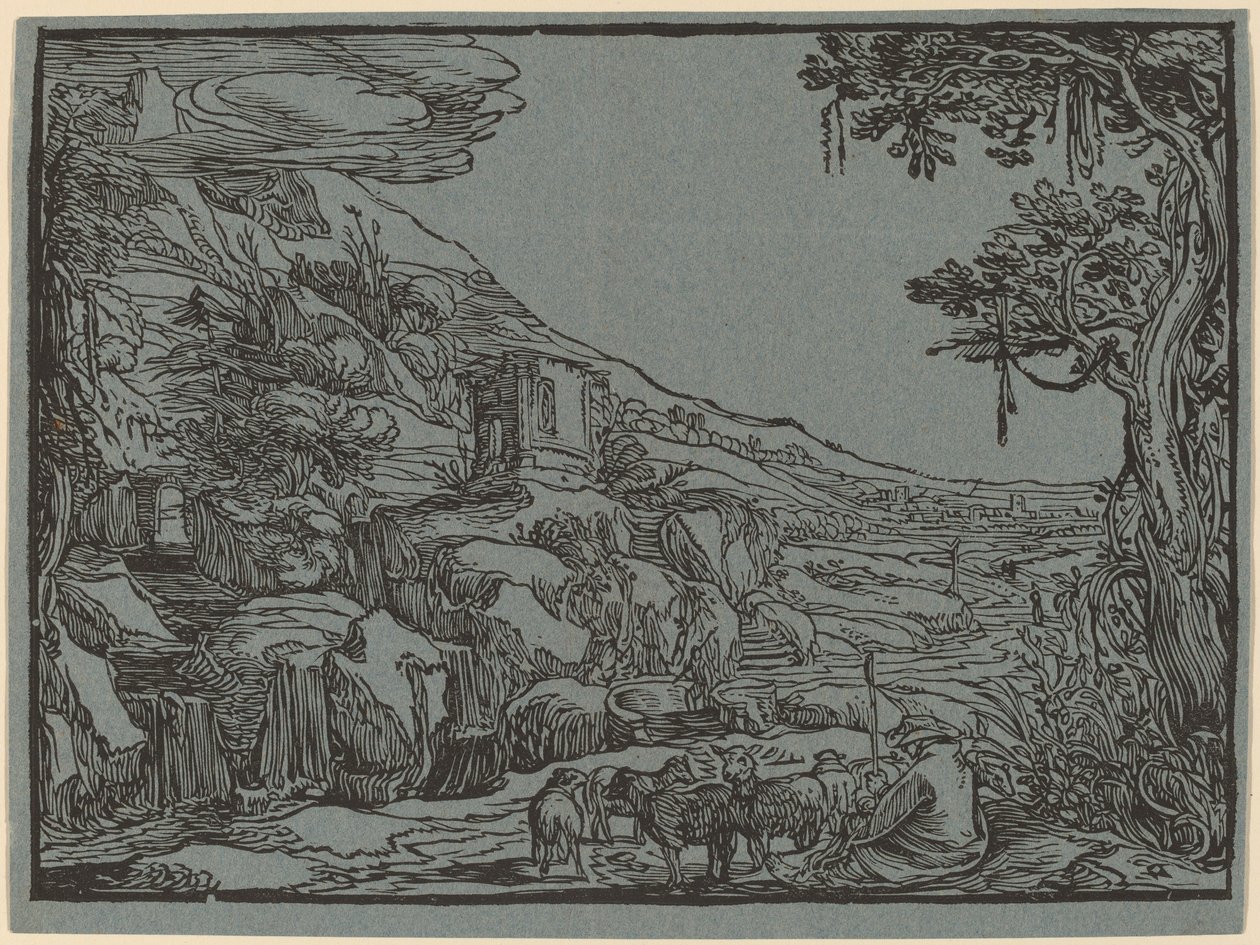 Arkadiskt landskap av Hendrik Goltzius