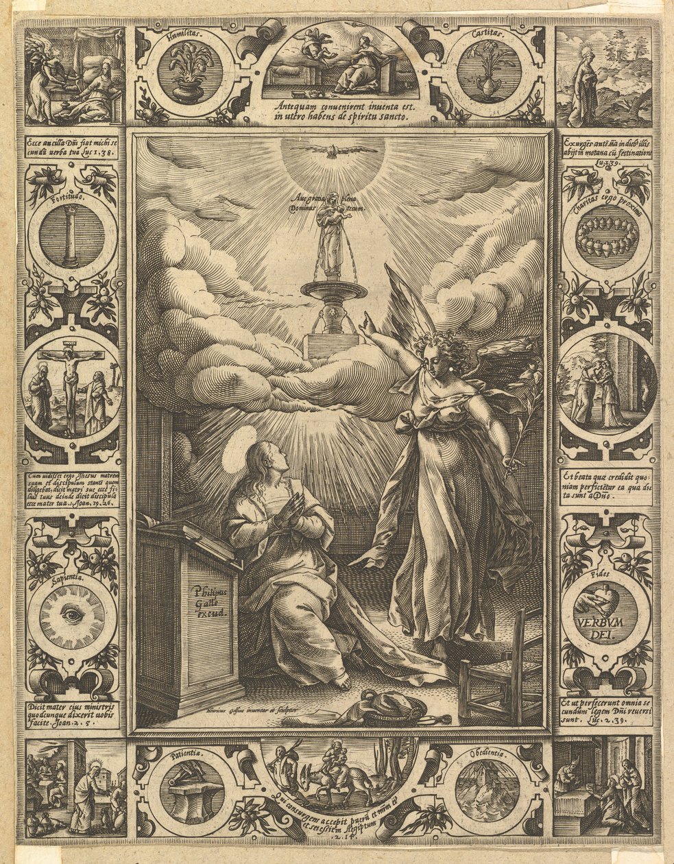Ave Maria, från Allegoriska scener om Kristi liv, från kristna och profana allegorier. av Hendrik Goltzius
