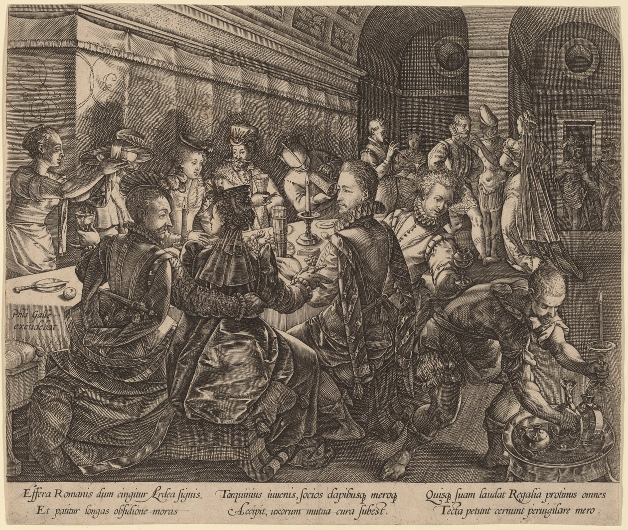Bankett i Tarquinius Collatinus hus av Hendrik Goltzius