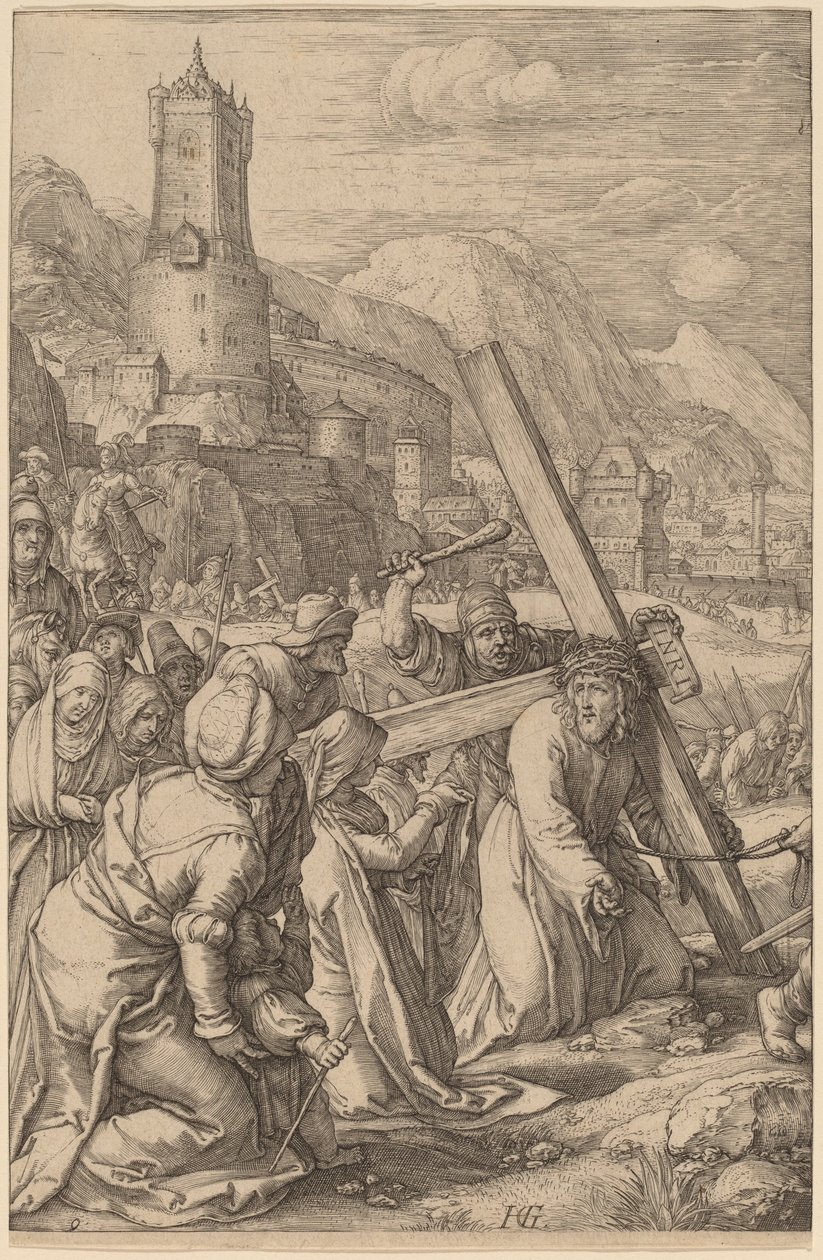Kristus som bär korset av Hendrik Goltzius