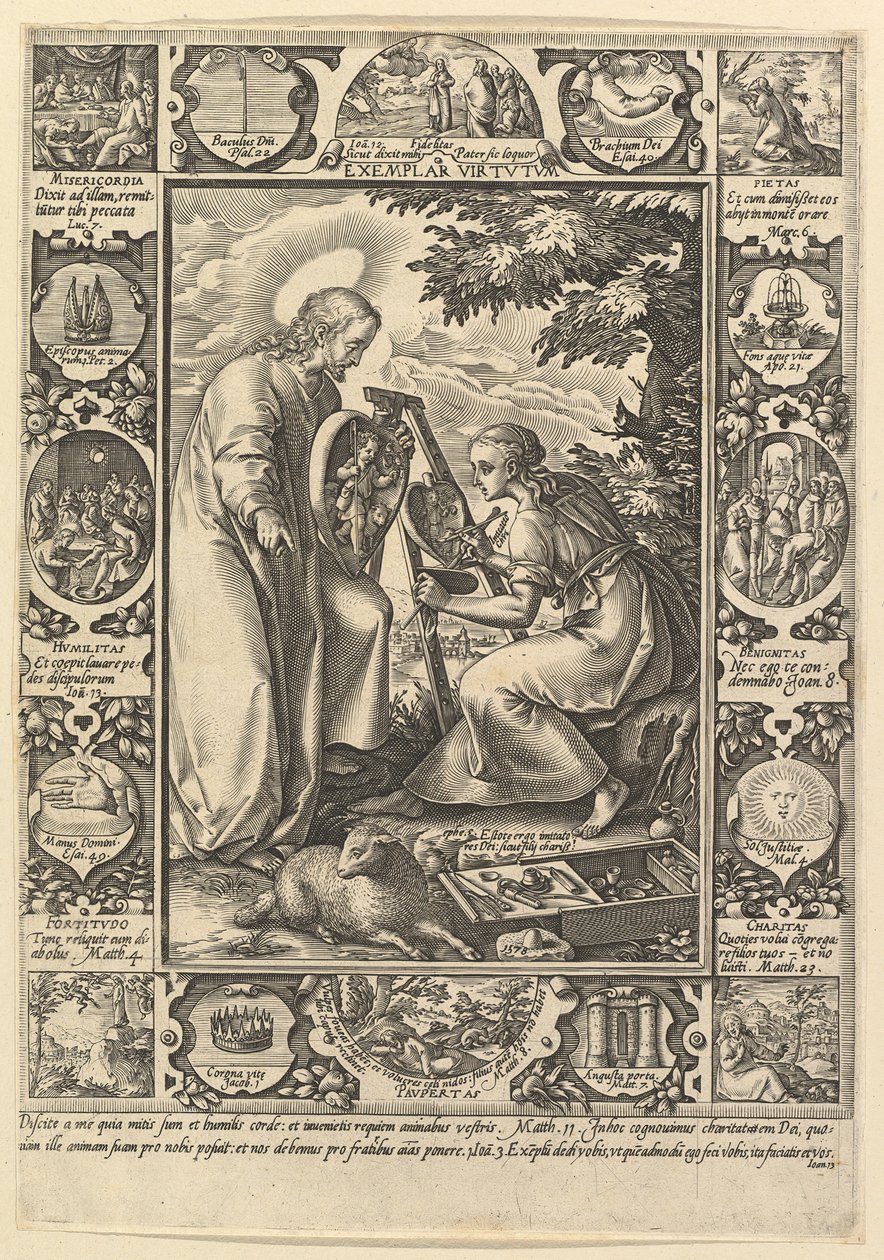 Exemplar Virtutum, från de allegoriska scenerna från Kristi liv.n.d. av Hendrik Goltzius