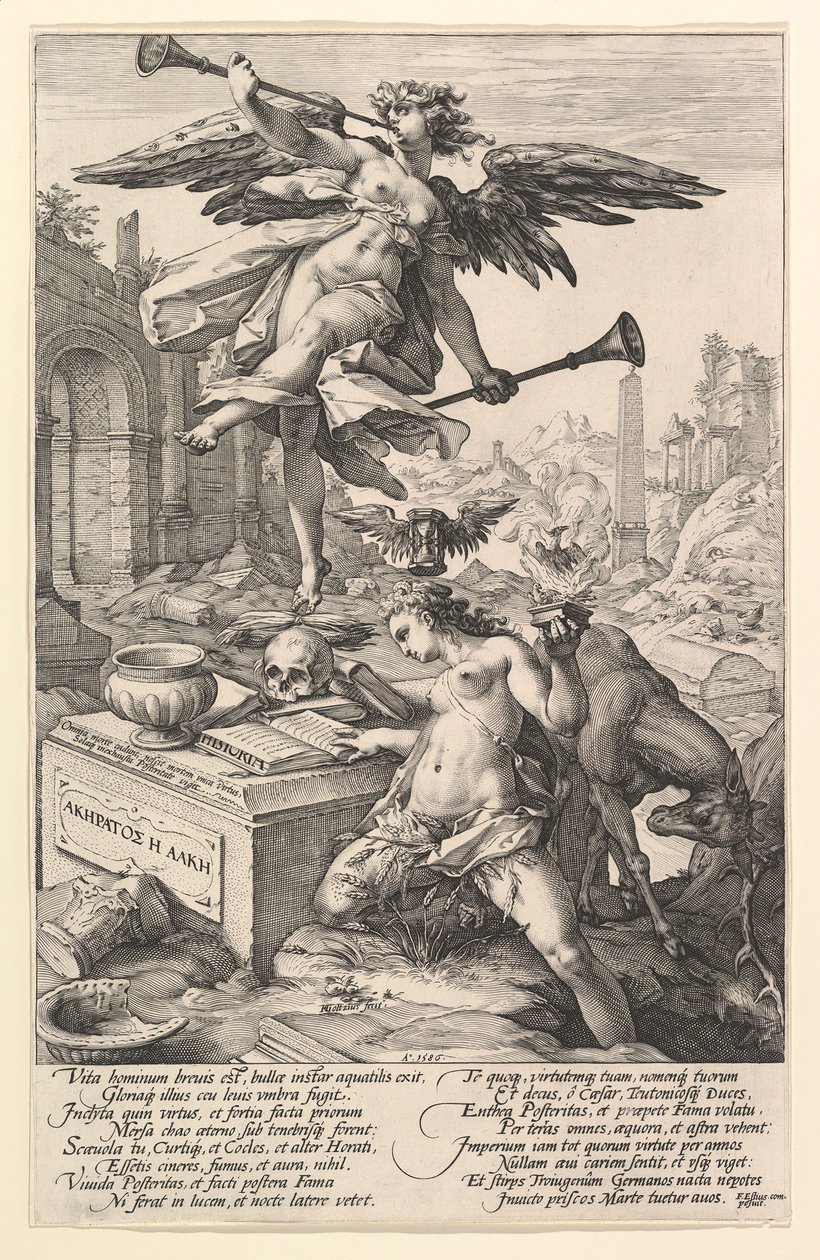 Fame and History, från serien The Roman Heroes, 1586. av Hendrik Goltzius
