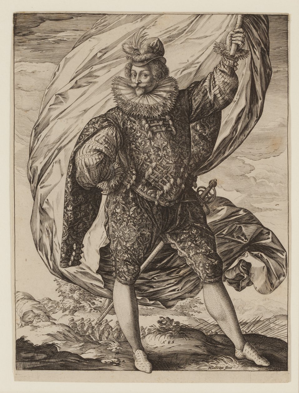 Flaggbäraren Gerrit Pieters Ruicharer av Hendrik Goltzius