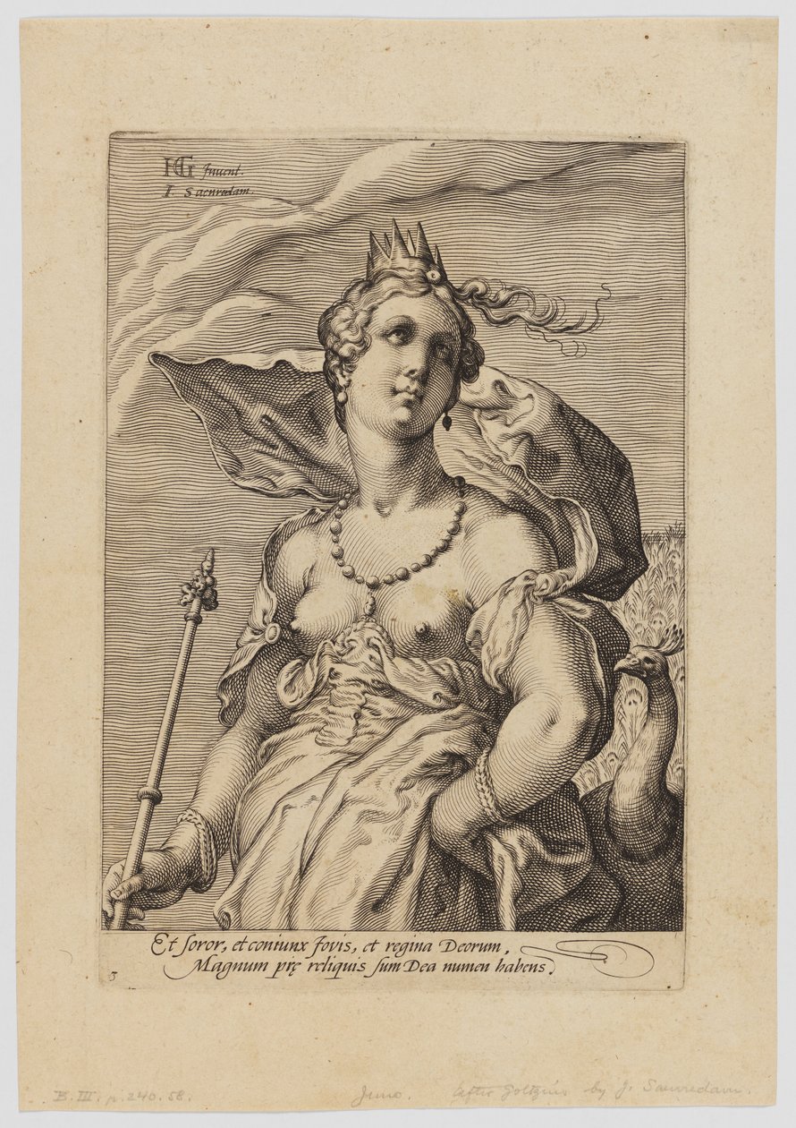 Juno, från de tre gudinnorna av Hendrik Goltzius