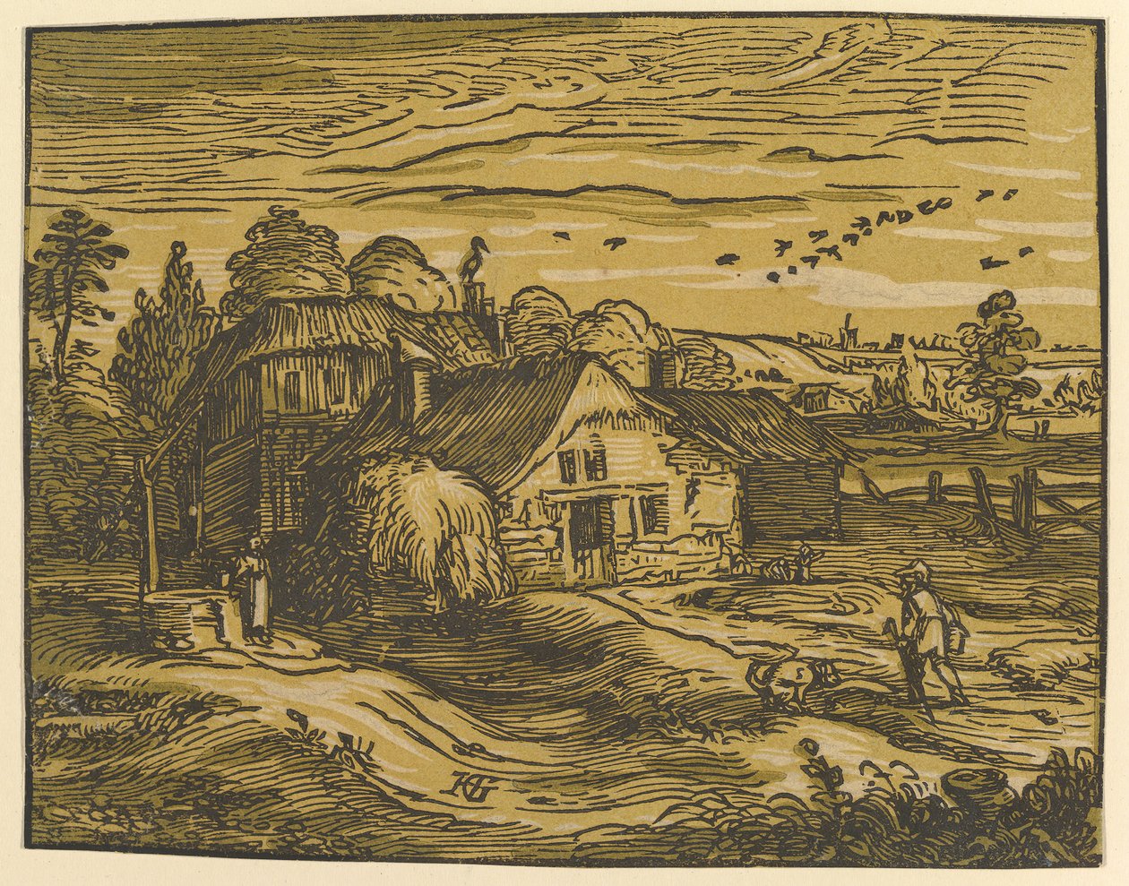 Landskap med stuga, ca. 1597-98. av Hendrik Goltzius