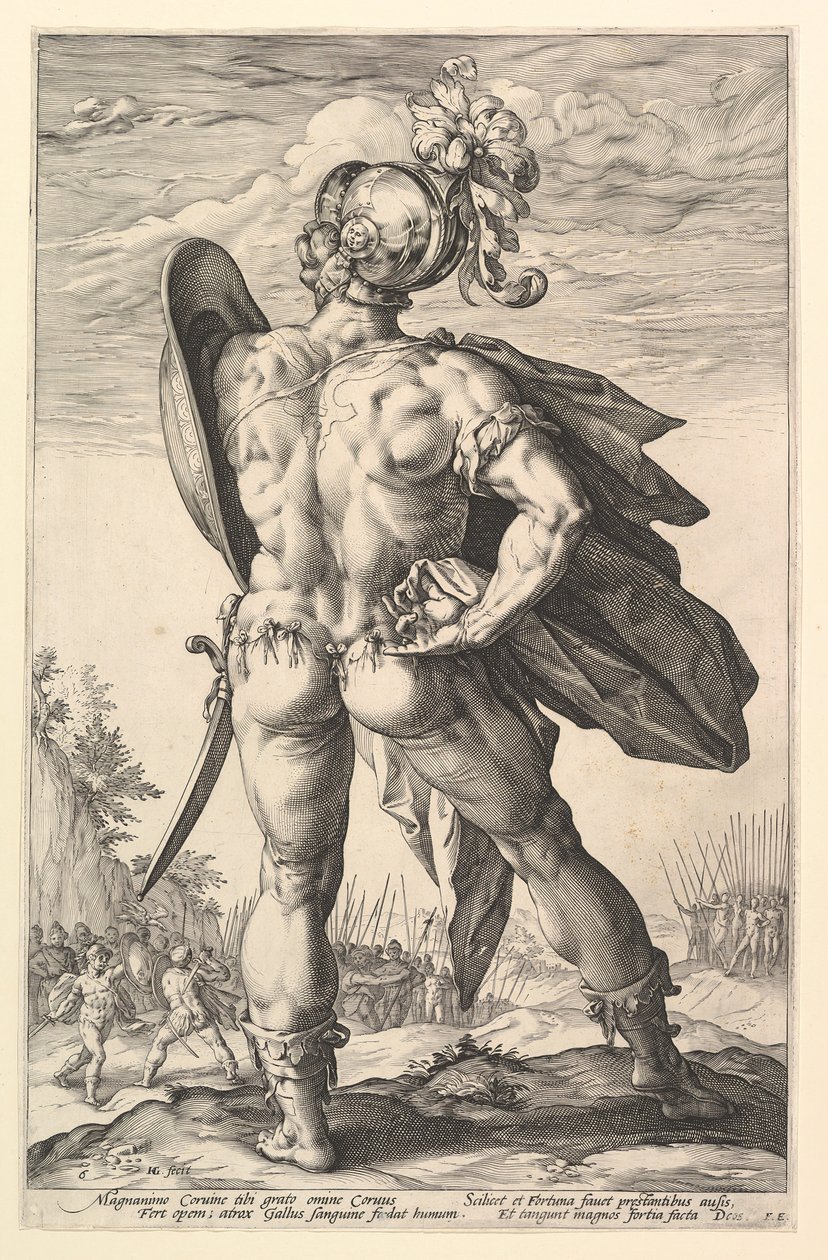 Marcus Valerius, från serien The Roman Heroes, 1586. av Hendrik Goltzius