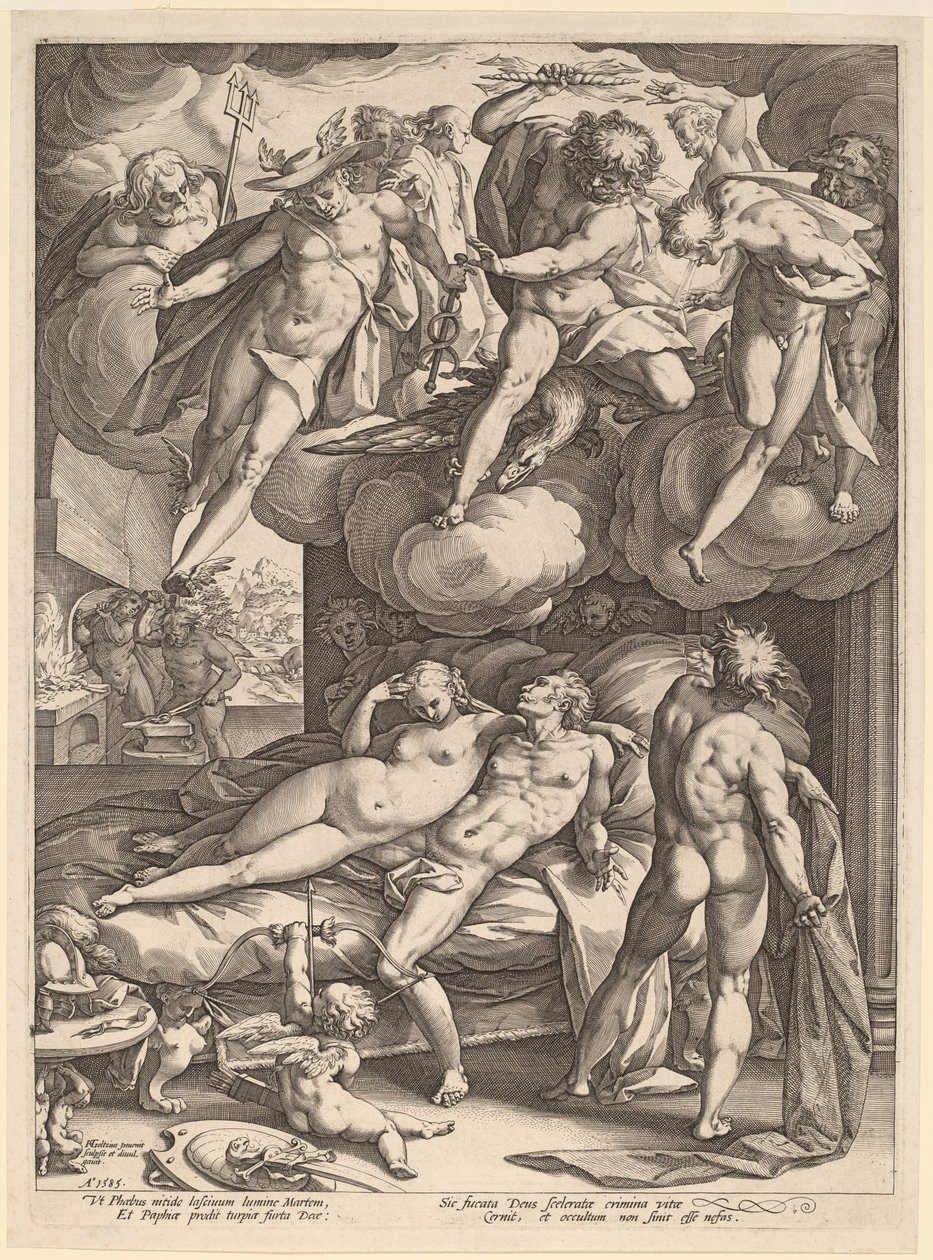 Mars och Venus överraskade av Vulcan av Hendrik Goltzius
