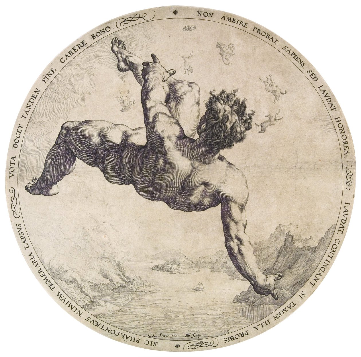 Phaethon från serien Four Disgracers av Hendrik Goltzius