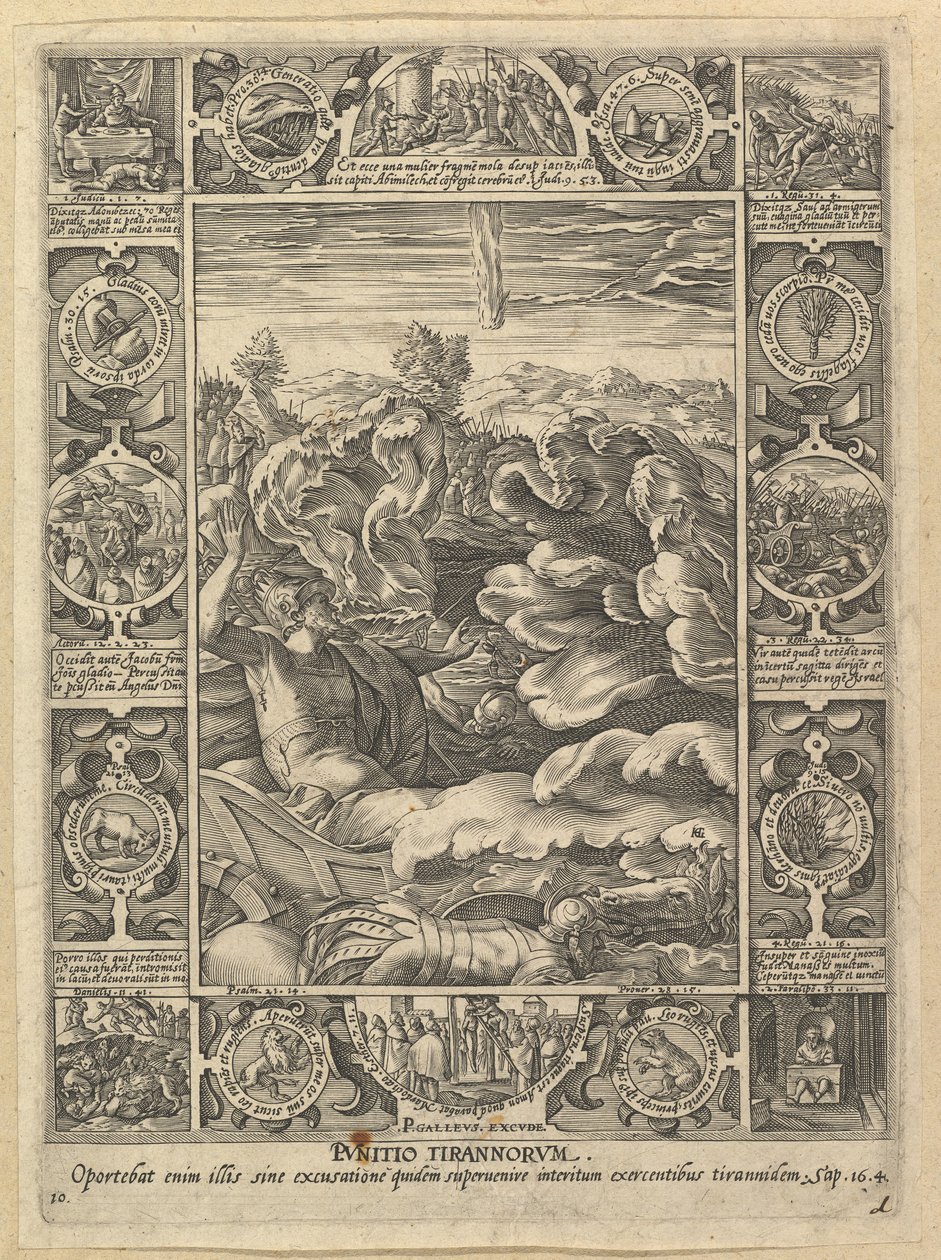 Punitio Malorum, från Allegories of the Christian Faith, från Christian and Profane Allego....n.d. av Hendrik Goltzius