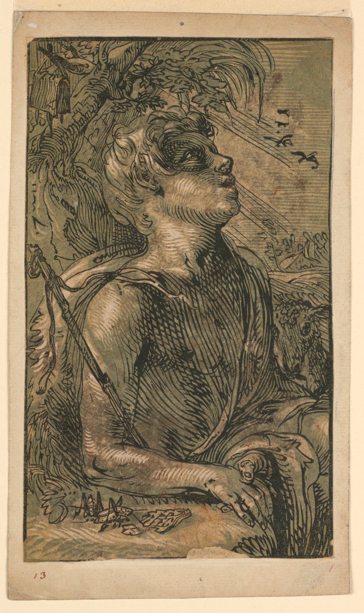 Sankt Johannes evangelisten i vildmarken av Hendrik Goltzius