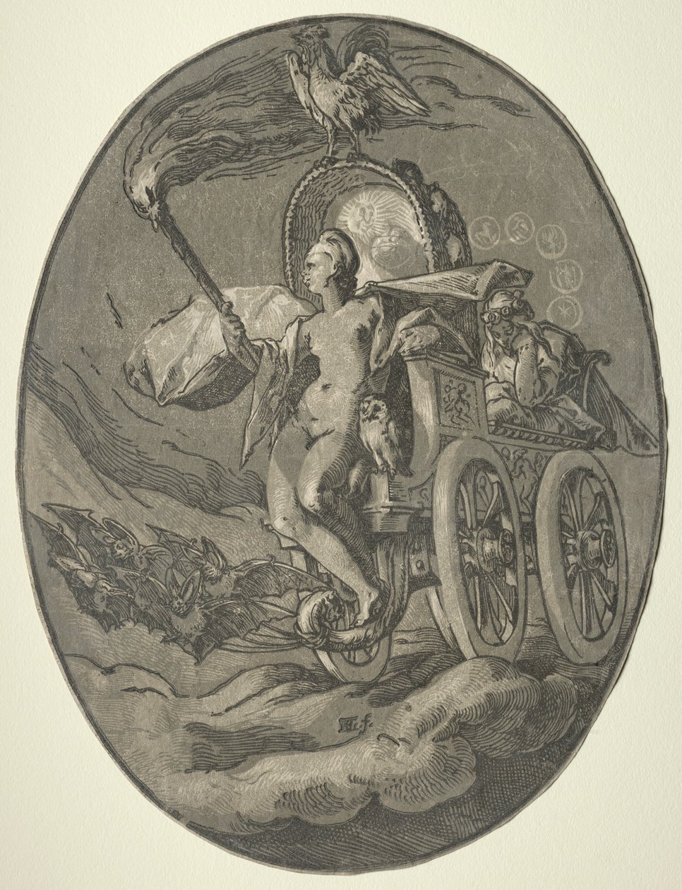 Sju gudar: Nox Night, 1588-1590. av Hendrik Goltzius