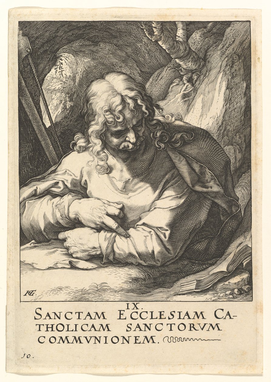 St. Jakob den Mindre, från Kristus, apostlarna och St. Paulus med trosbekännelsen, ca. 1589. av Hendrik Goltzius