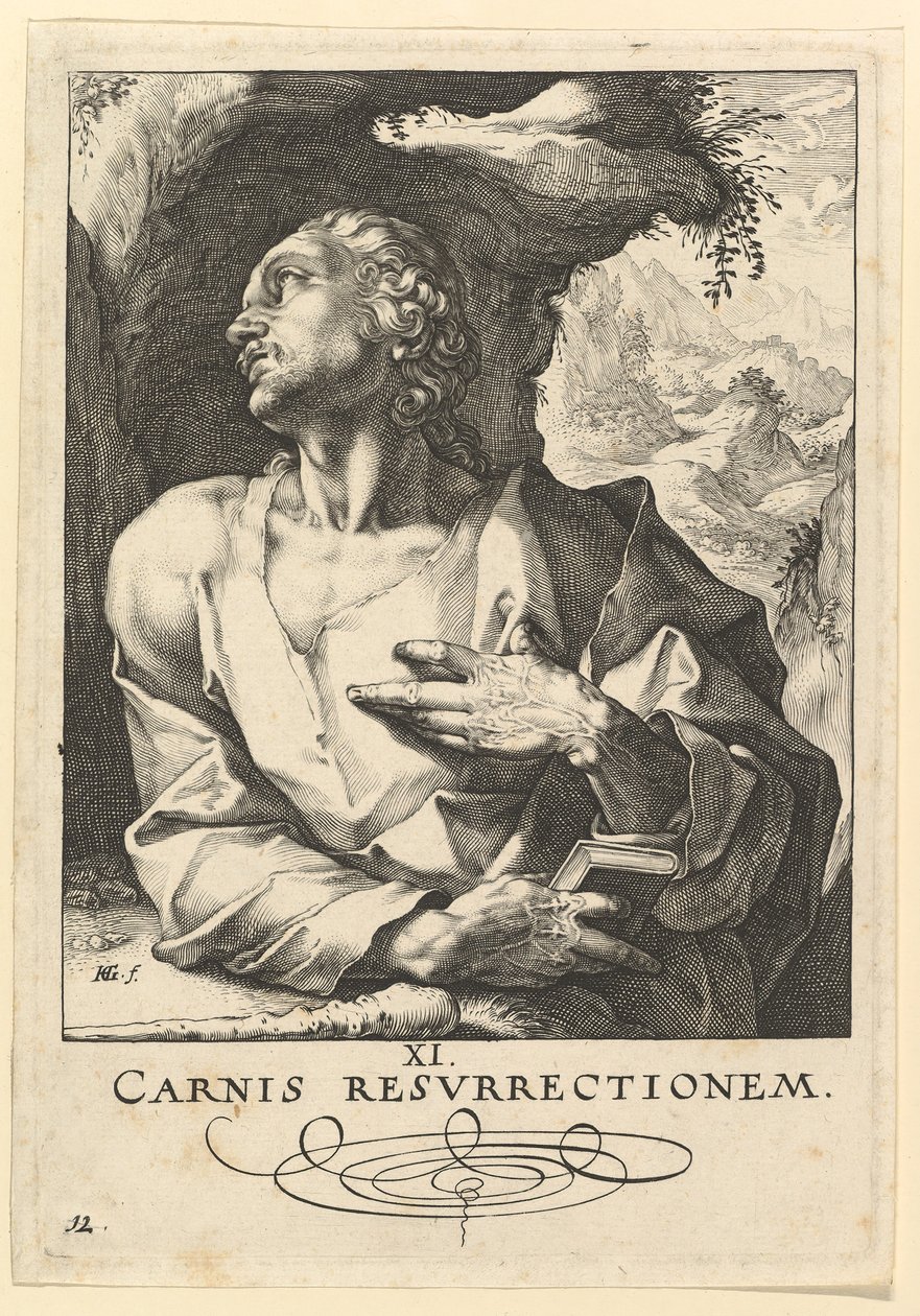 Den helige Judas Thaddeus, från Kristus, apostlarna och den helige Paulus med trosbekännelsen, ca. 1589. av Hendrik Goltzius
