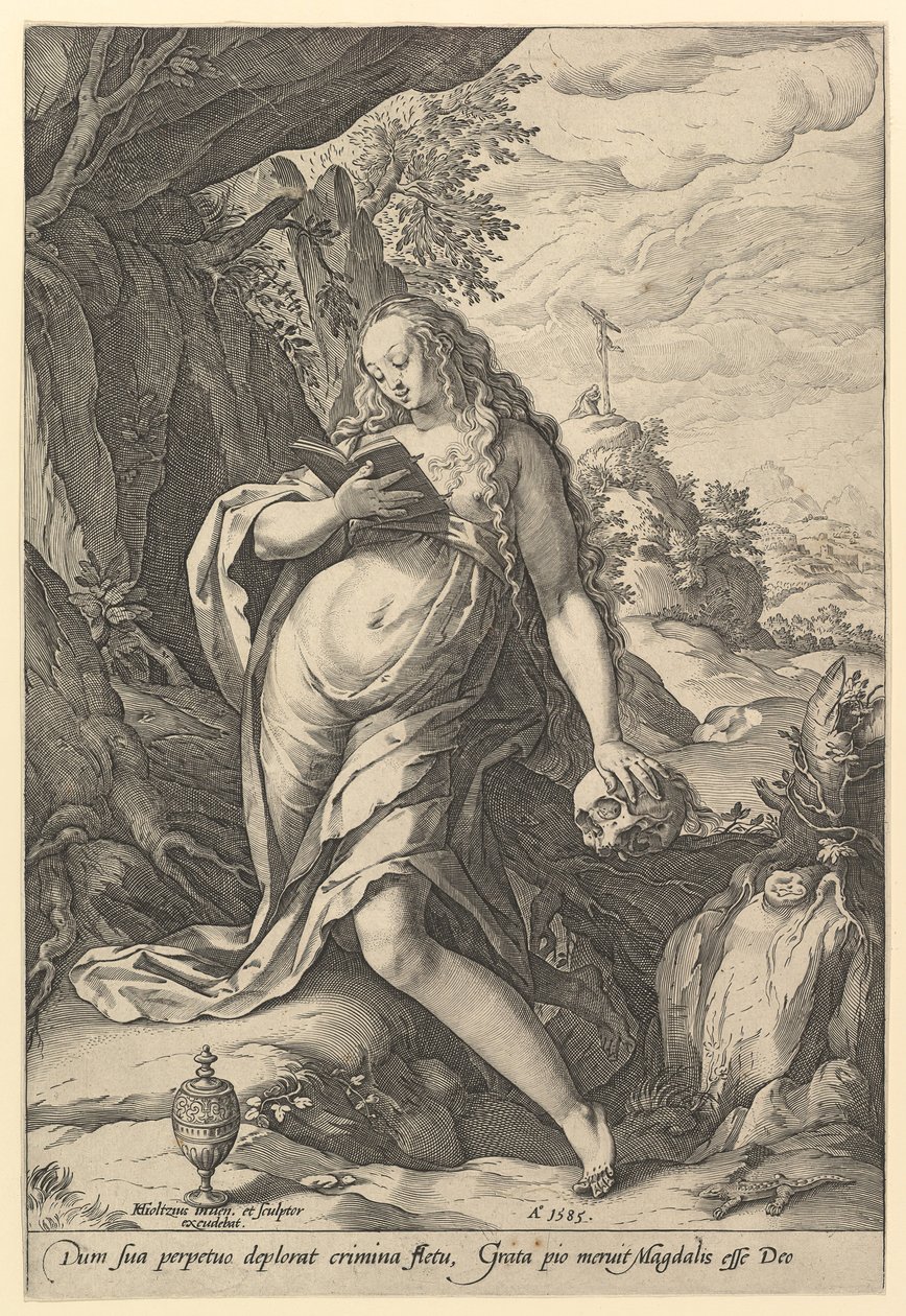 Sankta Maria Magdalena botgörande, 1585. av Hendrik Goltzius