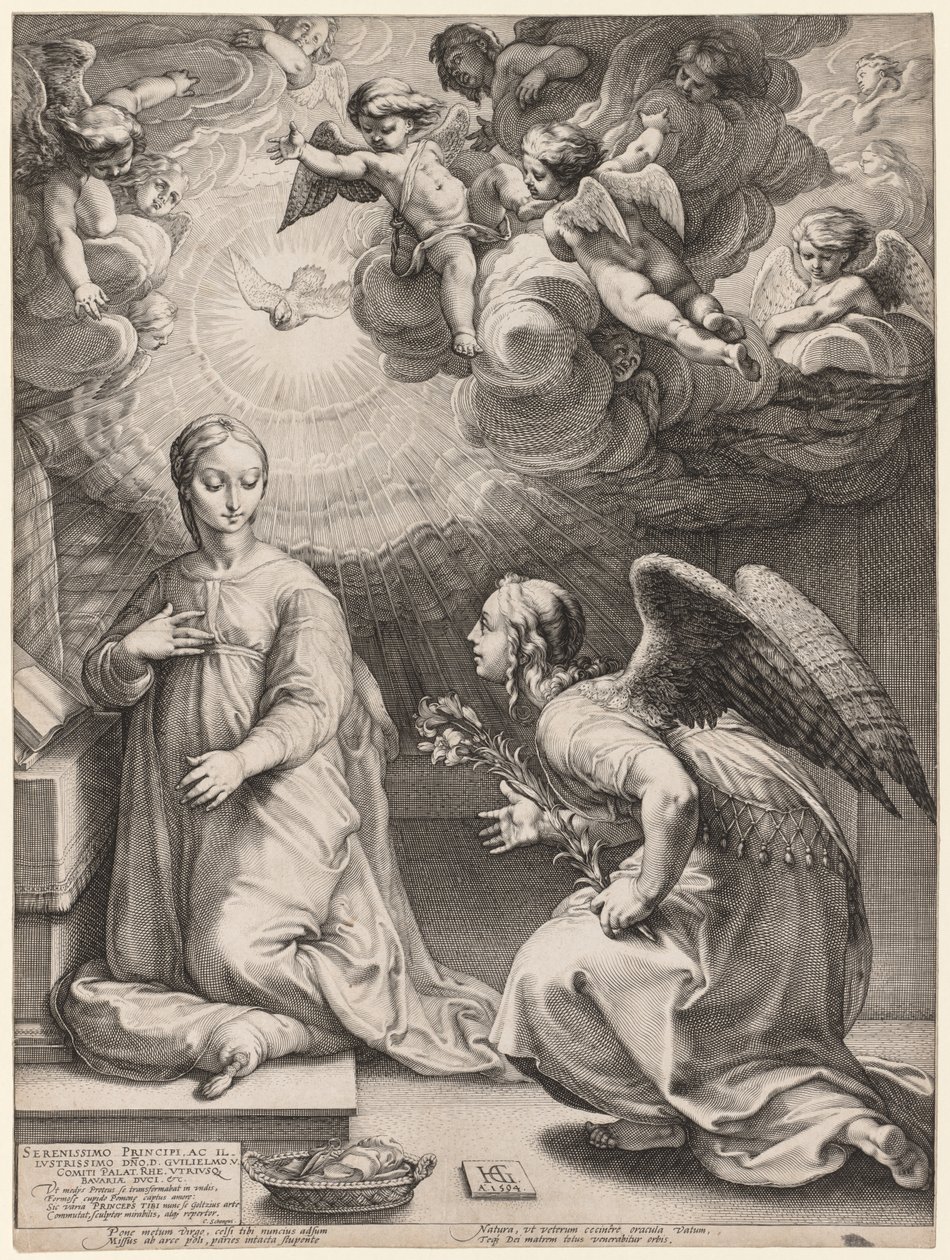 Bebådelsen, 1594. av Hendrik Goltzius